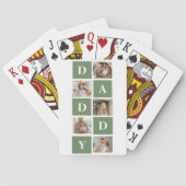 Moderne collage foto's en Happy Fathers Day Gift Pokerkaarten (Achterkant)