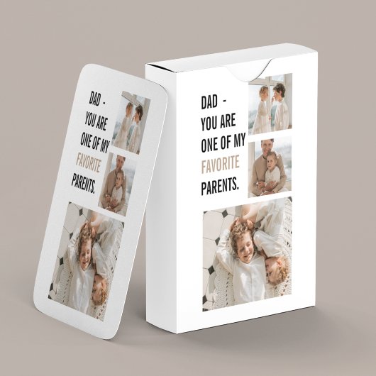 Moderne collage foto's en Happy Fathers Day Gift Pokerkaarten