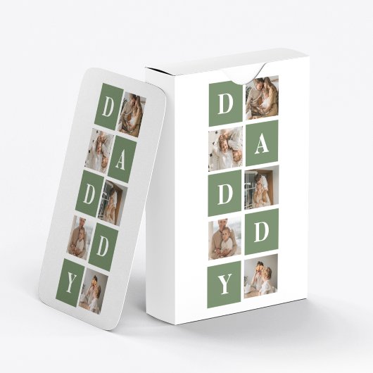 Moderne collage foto's en Happy Fathers Day Gift Pokerkaarten
