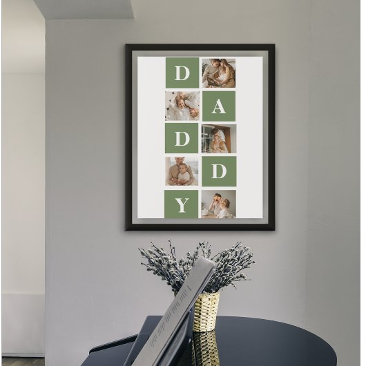 Moderne collage foto's en Happy Fathers Day Gift Poster