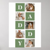 Moderne collage foto's en Happy Fathers Day Gift Poster (Voorkant)