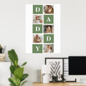 Moderne collage foto's en Happy Fathers Day Gift Poster (Thuiskantoor)