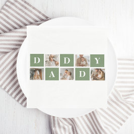 Moderne collage foto's en Happy Fathers Day Gift Servet