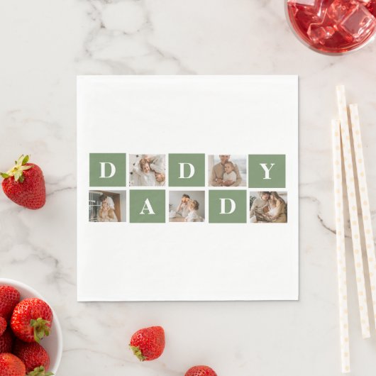 Moderne collage foto's en Happy Fathers Day Gift Servet (Insitu)