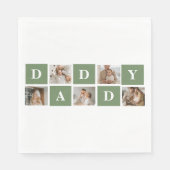 Moderne collage foto's en Happy Fathers Day Gift Servet (Voorkant)