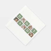 Moderne collage foto's en Happy Fathers Day Gift Servet (Hoek)
