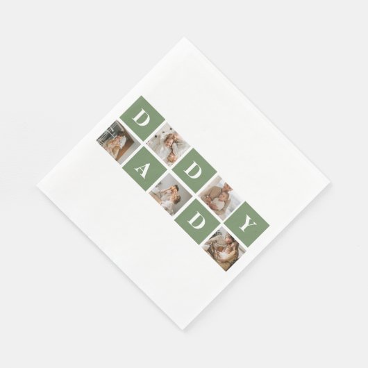 Moderne collage foto's en Happy Fathers Day Gift Servet (Hoek)