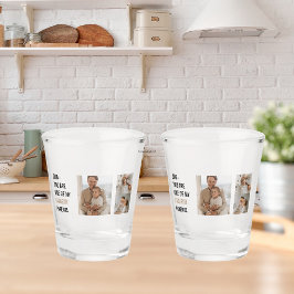 Moderne collage foto's en Happy Fathers Day Gift Shot Glas