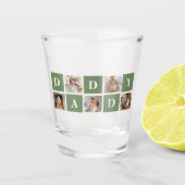 Moderne collage foto's en Happy Fathers Day Gift Shot Glas (Voorkant)