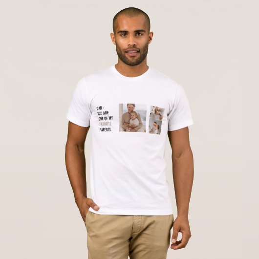 Moderne collage foto's en Happy Fathers Day Gift T-shirt (Voorkant volledig)