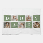Moderne collage foto's en Happy Fathers Day Gift Theedoek (Horizontaal)