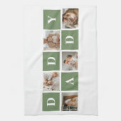 Moderne collage foto's en Happy Fathers Day Gift Theedoek (Verticaal)