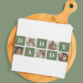 Moderne collage foto's en Happy Fathers Day Gift Theedoek