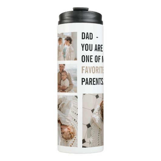 Moderne collage foto's en Happy Fathers Day Gift Thermosbeker (Voorkant)