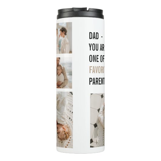 Moderne collage foto's en Happy Fathers Day Gift Thermosbeker (Achterkant)