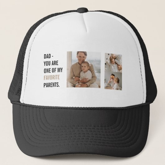 Moderne collage foto's en Happy Fathers Day Gift Trucker Pet (Voorkant)