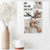 Moderne collage foto's en Happy Fathers Day Gift Vierkante Klok