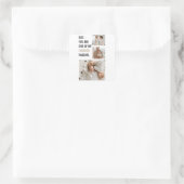 Moderne collage foto's en Happy Fathers Day Gift Vierkante Sticker (Tas)