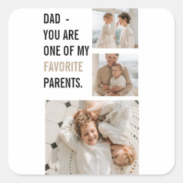 Moderne collage foto's en Happy Fathers Day Gift Vierkante Sticker