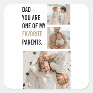 Moderne collage foto's en Happy Fathers Day Gift Vierkante Sticker