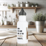 Moderne collage foto's en Happy Fathers Day Gift Waterfles<br><div class="desc">Vaderdag is een bijzondere gelegenheid die gevierd wordt om vaders en vaderfiguren te eren voor hun bijdragen aan hun familie en de samenleving. Het kiezen van het perfecte geschenk voor Vaderdag kan een uitdagende opgave zijn,  maar een doordacht en oprecht geschenk kan een blijvende indruk maken.</div>