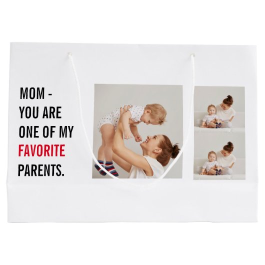 Moderne collage foto's en Happy Mothers Day Gift Groot Cadeauzakje (Achterkant)