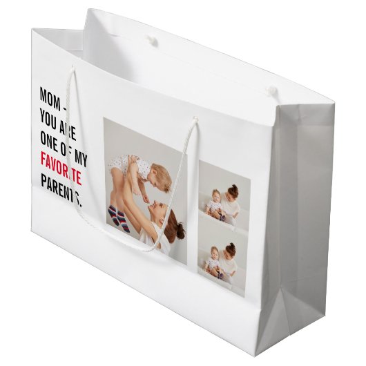 Moderne collage foto's en Happy Mothers Day Gift Groot Cadeauzakje (Voorkant Gekanteld)