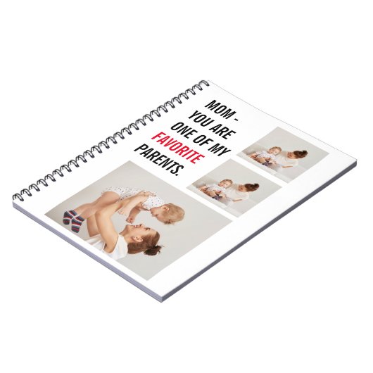Moderne collage foto's en Happy Mothers Day Gift Notitieboek (Linkerzijde)