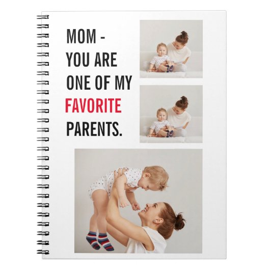 Moderne collage foto's en Happy Mothers Day Gift Notitieboek (Voorkant)