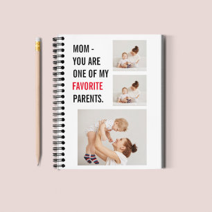 Moderne collage foto's en Happy Mothers Day Gift Notitieboek