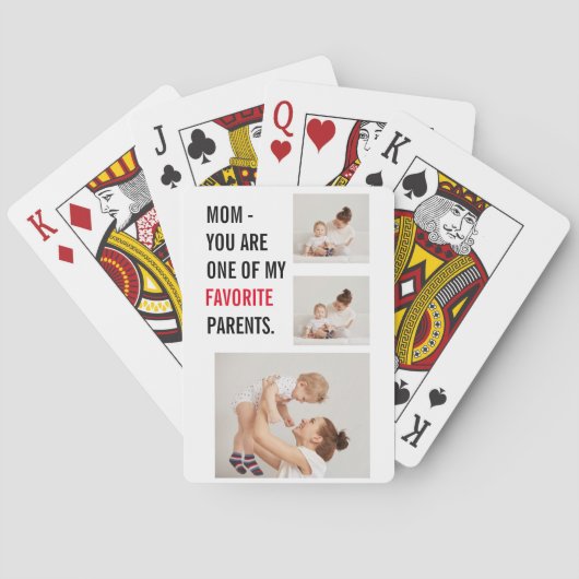 Moderne collage foto's en Happy Mothers Day Gift Pokerkaarten (Achterkant)