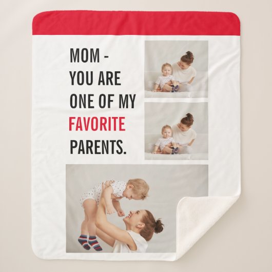 Moderne collage foto's en Happy Mothers Day Gift Sherpa Deken (Voorkant)