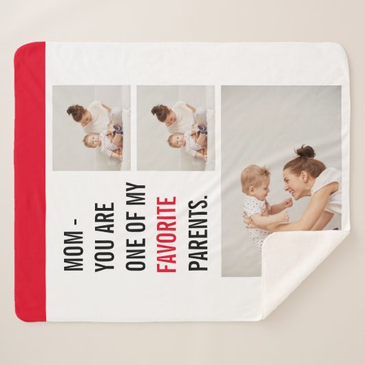Moderne collage foto's en Happy Mothers Day Gift Sherpa Deken (Voorkant (horizontaal))
