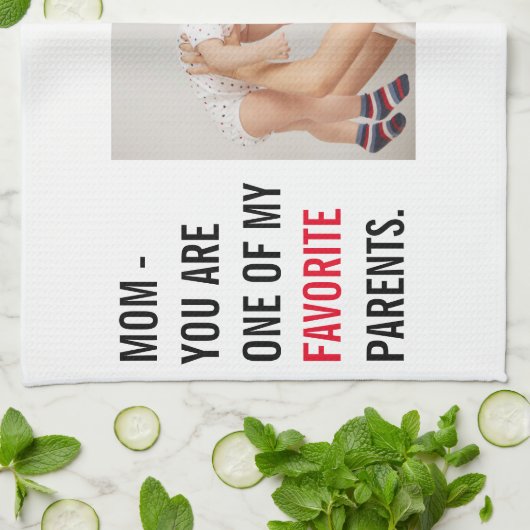 Moderne collage foto's en Happy Mothers Day Gift Theedoek (Gevouwen)