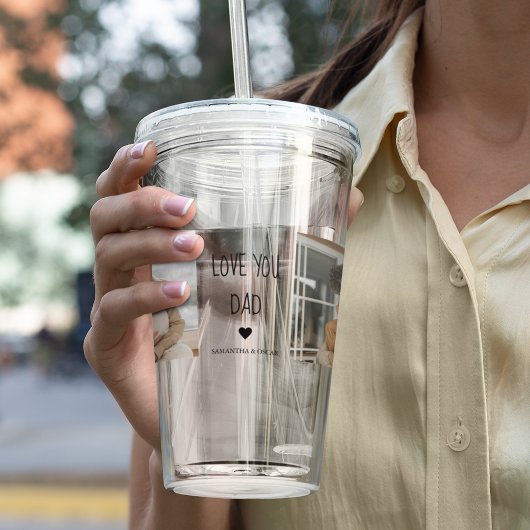 Moderne collage foto's en liefde van je vader Gift Acryl Drinkbeker