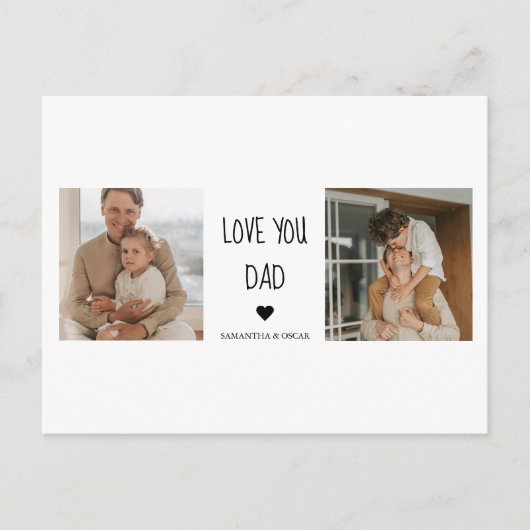 Moderne collage foto's en liefde van je vader Gift Briefkaart (Voorkant)