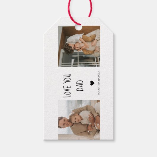 Moderne collage foto's en liefde van je vader Gift Cadeaulabel (Voorkant)