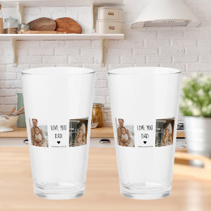 Moderne collage foto's en liefde van je vader Gift Glas