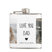 Moderne collage foto's en liefde van je vader Gift Heupfles (Voorkant)