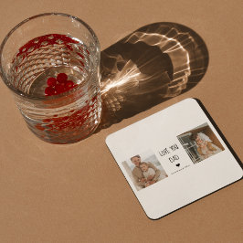 Moderne collage foto's en liefde van je vader Gift Kartonnen Onderzetters