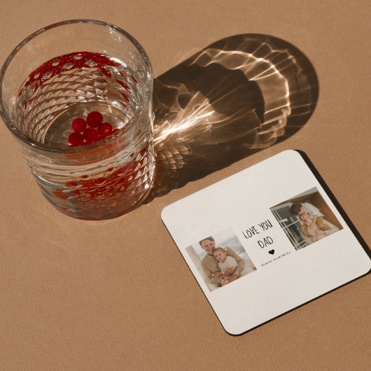 Moderne collage foto's en liefde van je vader Gift Kartonnen Onderzetters
