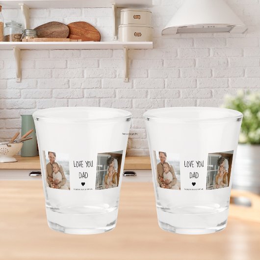Moderne collage foto's en liefde van je vader Gift Shot Glas