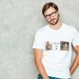 Moderne collage foto's en liefde van je vader Gift T-shirt