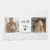 Moderne collage foto's en liefde van je vader Gift Theedoek (Horizontaal)