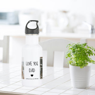 Moderne collage foto's en liefde van je vader Gift Waterfles