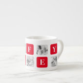 Moderne collage foto's en rode cadeautjes voor lie espresso kop (Voorkant rechts)