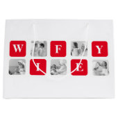 Moderne collage foto's en rode cadeautjes voor lie groot cadeauzakje (Voorkant)