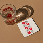 Moderne collage foto's en rode cadeautjes voor lie kartonnen onderzetters<br><div class="desc">Moderne collage foto's en rode cadeautjes voor liefdevol wifeem</div>
