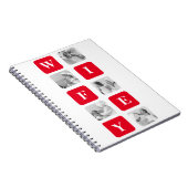 Moderne collage foto's en rode cadeautjes voor lie notitieboek (Rechterzijde)