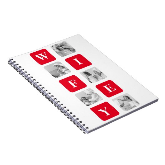 Moderne collage foto's en rode cadeautjes voor lie notitieboek (Rechterzijde)